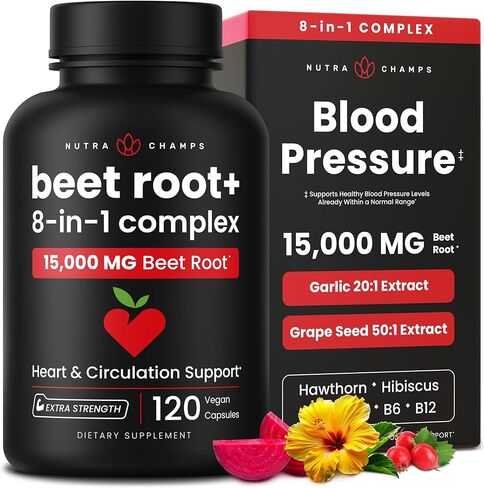 مضغ البنجر من نوتراتشامبس فيتابيتس - مواد مضغ جذر البنجر مع مستخلص بذور العنب والأحمر الفائق - بديل مضغ جذر البنجر - 60 قطعة مضغ نباتية ناعمة in Kuwait