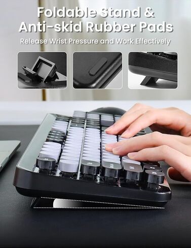 Wireless Keyboard and Mouse Combo, 104 Round Keys Colorful Full Size Keyboard and Mouse with 2.4GHz USB Receiver for PC/Laptop/Tablet/Computer/Windows, Purple in Kuwait