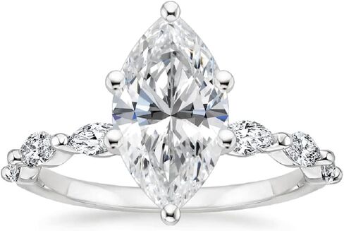 خواتم خطوبة للنساء من قطع الماركيز 2 قيراط مويسانيتي | خاتم زفاف سوليتير | مجوهرات الماس اليدوية | خاتم الذكرى السنوية لها/الهدايا in Kuwait