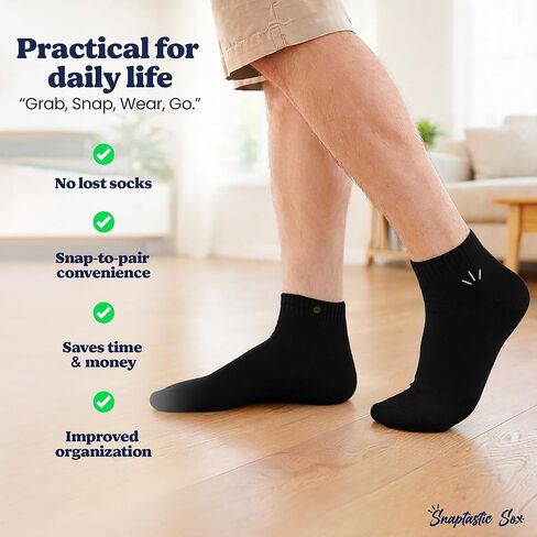 Snap to Pair Convenience | Quarter Socks | Everyday Comfort | Machine Washable | Eco-Friendly Packaging in Saudi Arabia