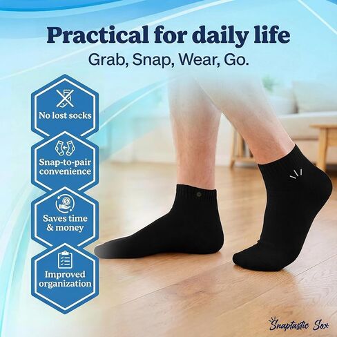 Snap to Pair Convenience | Quarter Socks | Everyday Comfort | Machine Washable | Eco-Friendly Packaging in Saudi Arabia