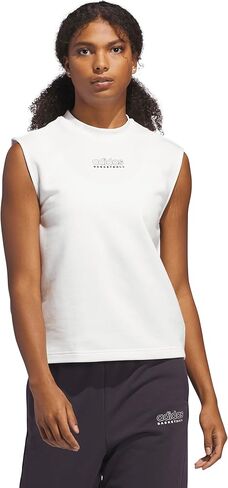 adidas Women's Tall Size Select Sleeveless Top, Off White/Black, Large in Saudi Arabia