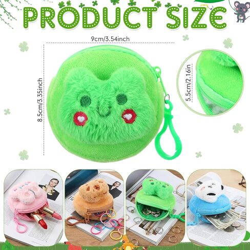 40 Pcs Coin Purse for Women Mini Kawaii Plush Coin Pouch Small Wallet with Zipper Keychain Change Purse Keychain Exchange Gifts for Women Christmas in Saudi Arabia
