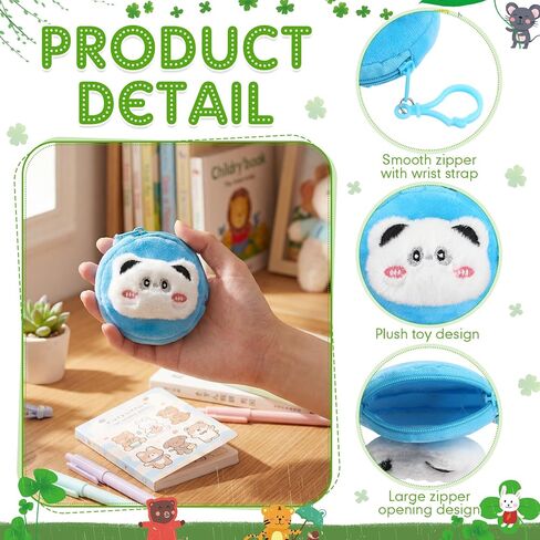 40 Pcs Coin Purse for Women Mini Kawaii Plush Coin Pouch Small Wallet with Zipper Keychain Change Purse Keychain Exchange Gifts for Women Christmas in Saudi Arabia