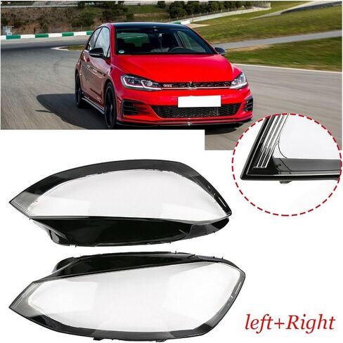 Car Front Headlight Cover Lamp Headlamp Glass Shell Mask Lampshade Lens Compatible For VW Golf 7 MK7 GTI 2014 2015 2016 2017(Right) in Saudi Arabia