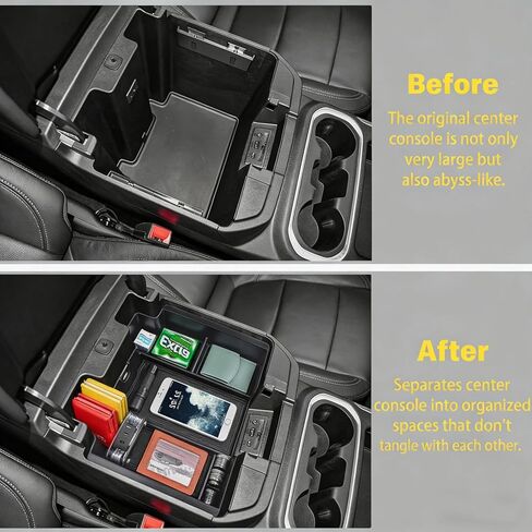 صينية تنظيم وحدة التحكم المركزية السوداء متوافقة مع ملحقات Chevy Silverado/GMC Sierra 1500 و2020-2022 2023 Silverado/Sierra 2500HD 3500HD (وحدة تحكم كاملة مع مقاعد دلو فقط) in Kuwait