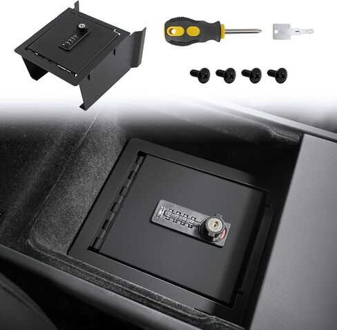 Fit forTesla Model Y Juniper 2025 & Model 3 Highland 2024 2025 Center Console Safe Box - Secure Lockable Storage Organizer with Combination Lock, Privacy Protection Upgrade in Saudi Arabia