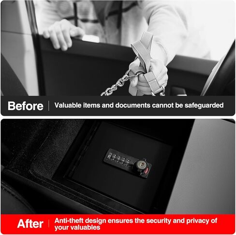 Fit forTesla Model Y Juniper 2025 & Model 3 Highland 2024 2025 Center Console Safe Box - Secure Lockable Storage Organizer with Combination Lock, Privacy Protection Upgrade in Saudi Arabia