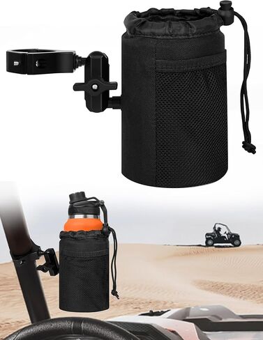 حامل أكواب UTV، حامل مشروبات عالمي مع دعامة ألومنيوم لحامل شريط لف 1.75 بوصة - 2 بوصة، حامل زجاجة مياه قابل للتعديل 360 درجة متوافق مع Polaris RZR/Can Am X3/Kawasaki/Talon Pioneer in Kuwait