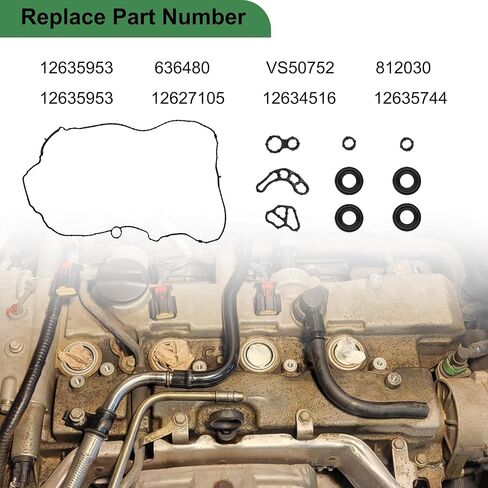 مجموعة حشية غطاء صمام المحرك مناسبة لسيارة Chevy Malibu 2013-2018 Blazer Camaro Equinox Impala Traverse Buick Envision Lacrosse Regal Cadillac GMC Acadia Canyon Terrain 2.0L 2.5L يستبدل #12635953 VS50752 in Kuwait