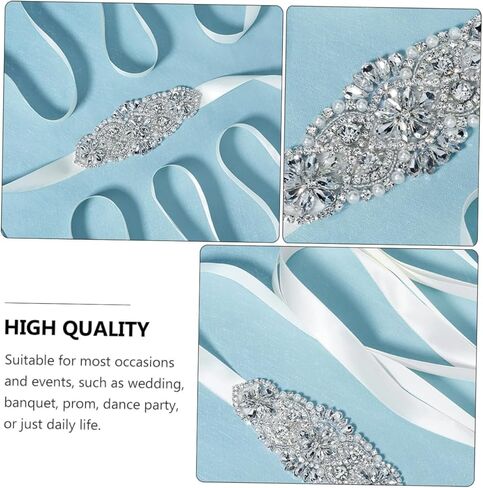 Uonlytech 1Pc Elegant Rhinestone Pearl Waist Belt for Bride Multi Functional Wedding Dress Accessory for Banquets Prom and Special Events Delicate Handcrafted Design Versatile Clothing in Saudi Arabia