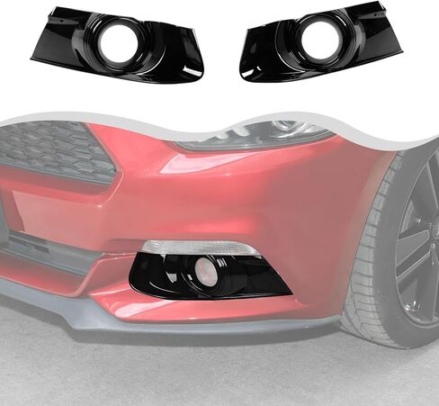 Front Bumper Fog Lamp Covers Trim Bezel Smoked Front Fog Light Lamps Cover Trim Fog Light Bezel Trim Compatible with Mustan 2015-2017 Exterior Accessories ABS(2Pcs/Set) in Saudi Arabia