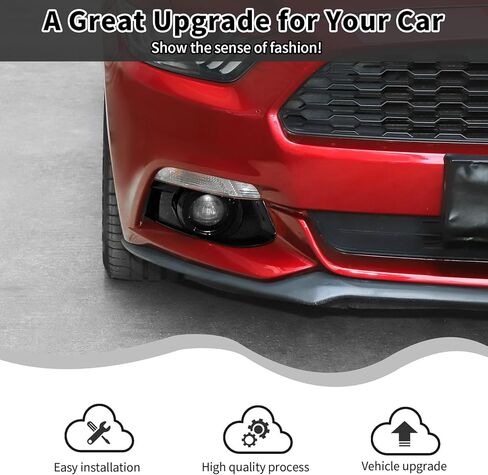 Front Bumper Fog Lamp Covers Trim Bezel Smoked Front Fog Light Lamps Cover Trim Fog Light Bezel Trim Compatible with Mustan 2015-2017 Exterior Accessories ABS(2Pcs/Set) in Saudi Arabia