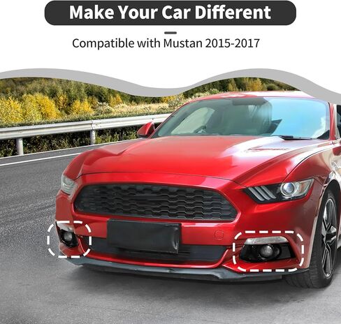 Front Bumper Fog Lamp Covers Trim Bezel Smoked Front Fog Light Lamps Cover Trim Fog Light Bezel Trim Compatible with Mustan 2015-2017 Exterior Accessories ABS(2Pcs/Set) in Saudi Arabia