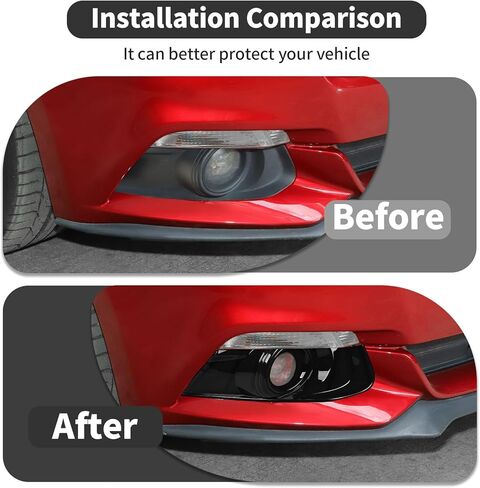 Front Bumper Fog Lamp Covers Trim Bezel Smoked Front Fog Light Lamps Cover Trim Fog Light Bezel Trim Compatible with Mustan 2015-2017 Exterior Accessories ABS(2Pcs/Set) in Saudi Arabia