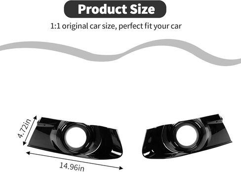 Front Bumper Fog Lamp Covers Trim Bezel Smoked Front Fog Light Lamps Cover Trim Fog Light Bezel Trim Compatible with Mustan 2015-2017 Exterior Accessories ABS(2Pcs/Set) in Saudi Arabia