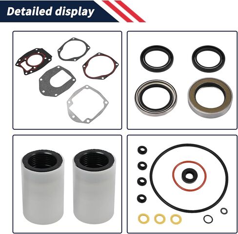 Lower Unit Gearcase Seal Kit 43035A4 26-43035A4 Compatible with Mercury Mariner 30-125 HP Outboard Motor Replace Sierra 18-2626 GLM 87590 Mallory 9-74200 26-43035A1 26-43035A2 26-43035A3 in Saudi Arabia