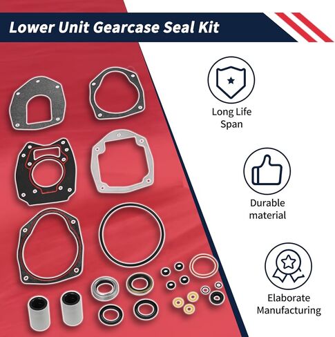 Lower Unit Gearcase Seal Kit 43035A4 26-43035A4 Compatible with Mercury Mariner 30-125 HP Outboard Motor Replace Sierra 18-2626 GLM 87590 Mallory 9-74200 26-43035A1 26-43035A2 26-43035A3 in Saudi Arabia