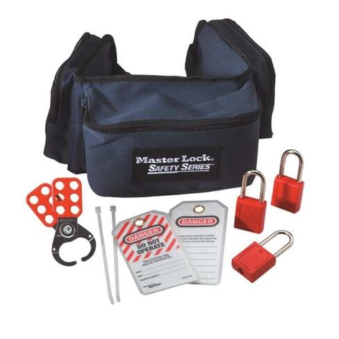 Master Lock 1457E410KA Lockout Tagout Group Lockout Kit, Red in Kuwait