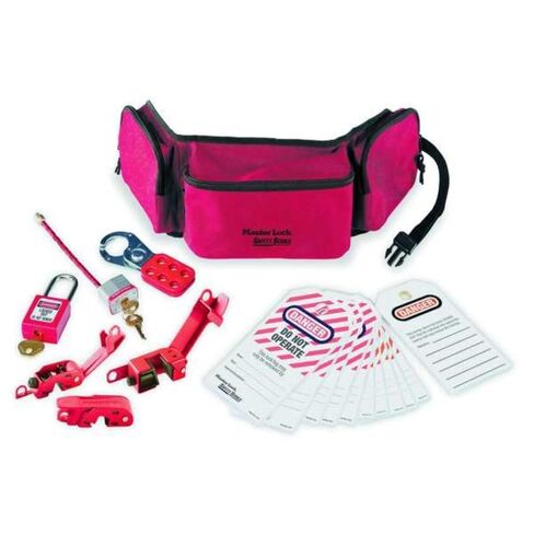 Master Lock 1457E410KA Lockout Tagout Group Lockout Kit, Red in Kuwait