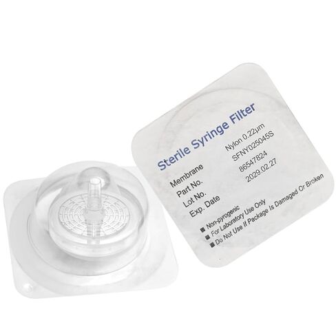 Sterile Syringe Filters Nylon 25 mm Diameter 0.22 um Pore Size Individually Packaged 10/pk by Biomed Scientific in Kuwait