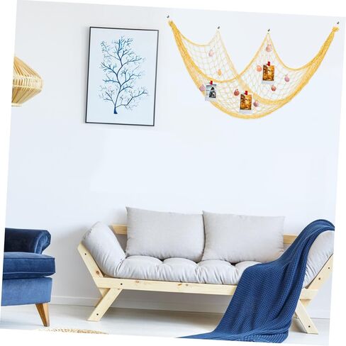 Cabilock Decorative Fishing Net Wall Hanging Mediterranean Style Nautical Home Decor Lemon Shells for Coastal Beach Themed Rooms Photography Props and Parties in Saudi Arabia