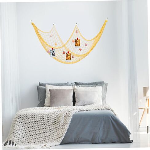 Cabilock Decorative Fishing Net Wall Hanging Mediterranean Style Nautical Home Decor Lemon Shells for Coastal Beach Themed Rooms Photography Props and Parties in Saudi Arabia