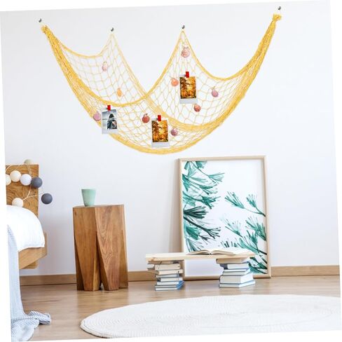 Cabilock Decorative Fishing Net Wall Hanging Mediterranean Style Nautical Home Decor Lemon Shells for Coastal Beach Themed Rooms Photography Props and Parties in Saudi Arabia