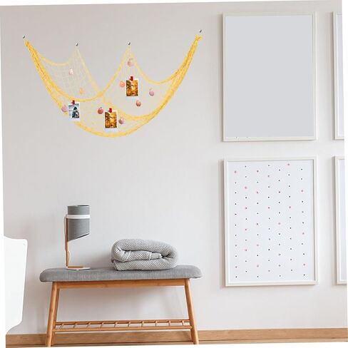 Cabilock Decorative Fishing Net Wall Hanging Mediterranean Style Nautical Home Decor Lemon Shells for Coastal Beach Themed Rooms Photography Props and Parties in Saudi Arabia