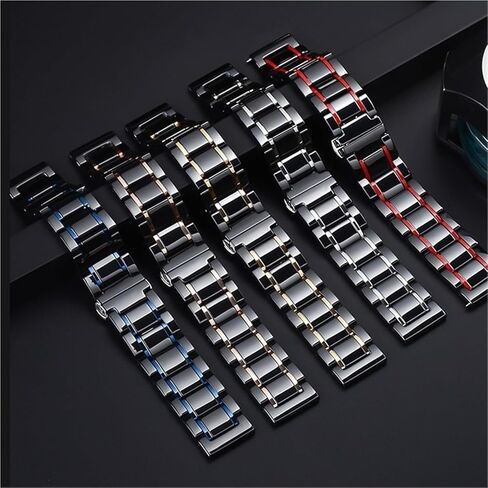 Quick-release Watch Band Ceramic Watch StrapStainless Steel Folding Clasp Unisex in Saudi Arabia
