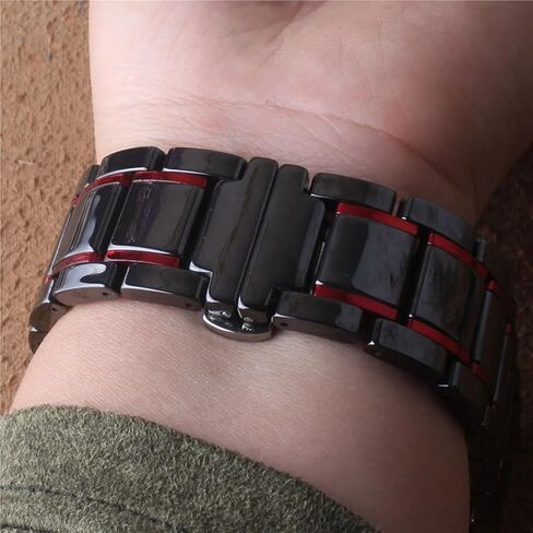 Quick-release Watch Band Ceramic Watch StrapStainless Steel Folding Clasp Unisex in Saudi Arabia