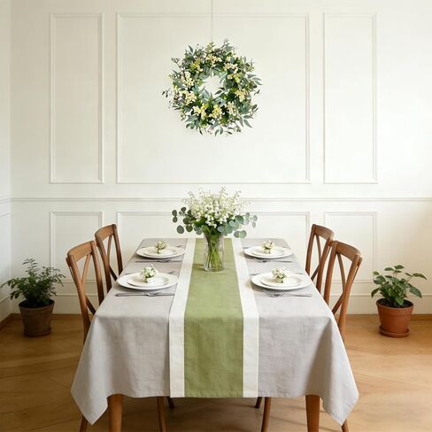 Bibelot Eucalyptus Wreath for Front Door 22 Inch, Artificial Green Leaves Wreath with White Berries, Spring Wreaths All Season for Home Porch Wall Window Festival Wedding Decor in Saudi Arabia