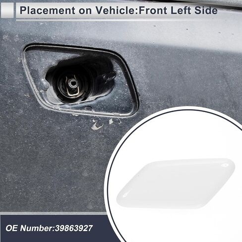 Front Left Side Bumper Headlight Washer Nozzle Cover Cap for Volvo C30 2010-2011 Bumper Trim Nozzle Cover No.39863927 White 1 Pcs in Saudi Arabia