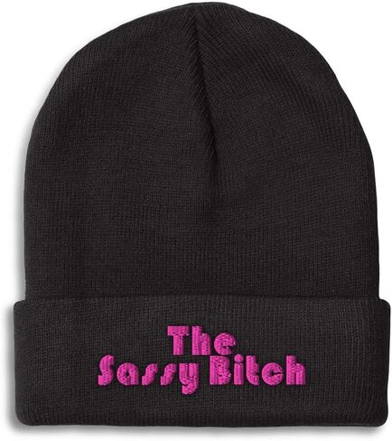 Beanies for Men The Sassy Bitch Skull Cap Winter Hats for Women Acrylic 1 Size in Saudi Arabia