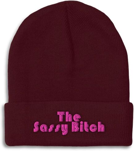 Beanies for Men The Sassy Bitch Skull Cap Winter Hats for Women Acrylic 1 Size in Saudi Arabia