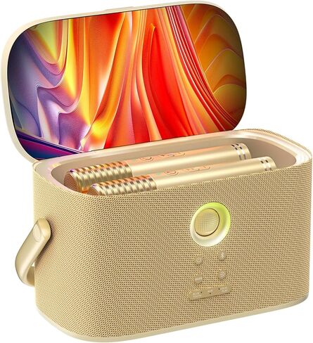 Karaoke Machine, Bluetooth Party Speakers with Screen for Lyrics Display for Adults Kids, Portable TWS PA System with 2 Wireless Microphone (Auto Charging) with WiFi & HDMI for Home TV Outdoor in Kuwait