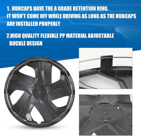 14 Inch Hubcaps Set of 4 Matte Black Wheels Rims Covers PP Material Universal Hubcaps Snap On Steel Wheel Tire Cover Automotive Replacement Accessories for Most Cars Truck SUV(14-Inch, 4-Packs) in Saudi Arabia