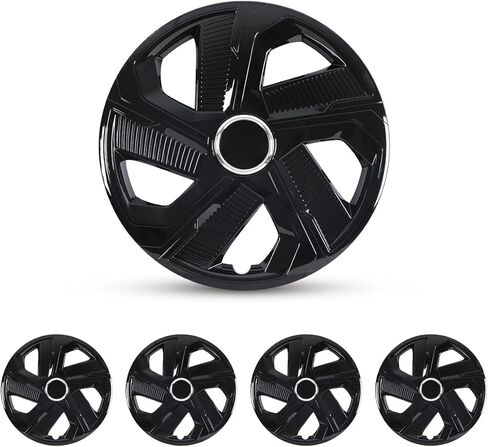 14 Inch Hubcaps Set of 4 Matte Black Wheels Rims Covers PP Material Universal Hubcaps Snap On Steel Wheel Tire Cover Automotive Replacement Accessories for Most Cars Truck SUV(14-Inch, 4-Packs) in Saudi Arabia
