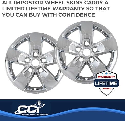 Coast to Coast 17" Chrome or Black Wheel Skins compatible with 2013-2018 Dodge Ram 1500 - IWCIMP345XN (Chrome) in Saudi Arabia