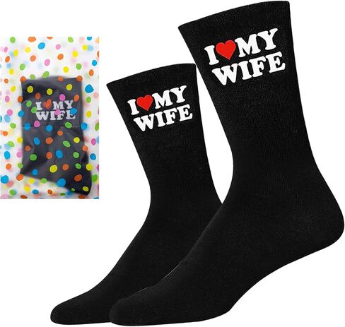 جوارب I Love My Wife، هدايا مضحكة للرجال والزوج والصديق والعريس هدايا مدروسة لعيد الميلاد وعيد الحب in Saudi Arabia