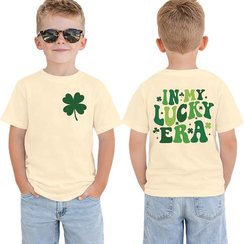 Toddler Baby Girls St. Patrick Day T-Shirts in My Lucky Era Graphic Tee Tops Kids Baby Boy Short Sleeve Clothes in Kuwait