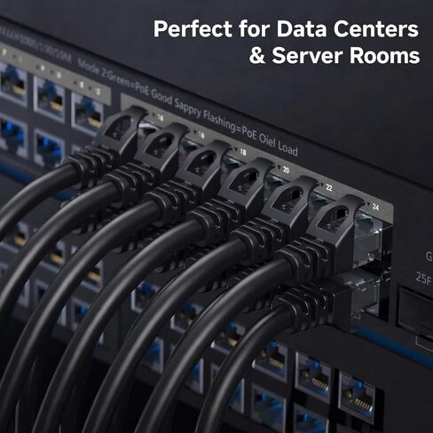 كابل إيثرنت CABLIT Cat6A 100FT - سلك تصحيح نحاسي عاري مجدول UTP 26AWG، كبل LAN عالي السرعة 10 جيجابت في الثانية، موصلات RJ45 بدون Snagless، دبابيس 8P8C مطلية بالذهب، وسترة PVC متينة. in Kuwait