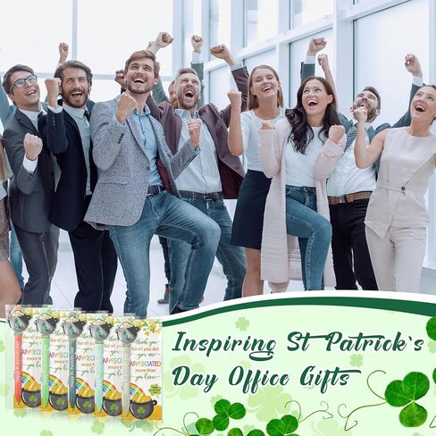 50 Sets St. Patrick's Day Pens Bulk Appreciation Gifts Shamrock Coin Pens Include Greeting Card with Tie and Happy St. Patrick's Day Ballpoint for Friends Office Coworkers(Coin Pot) in Saudi Arabia