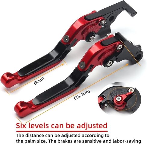 DOUKI لسوزوكي GSXR1300 Hayabusa 2008-2016 دراجة نارية قابلة للطي عتلات فرامل مقابض قابلة للتعديل ملحقات CNC مع شعار GSX 1300R رافعة (اللون: 5) in Kuwait