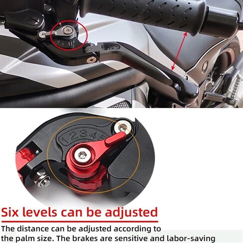 DOUKI لسوزوكي GSXR1300 Hayabusa 2008-2016 دراجة نارية قابلة للطي عتلات فرامل مقابض قابلة للتعديل ملحقات CNC مع شعار GSX 1300R رافعة (اللون: 5) in Kuwait