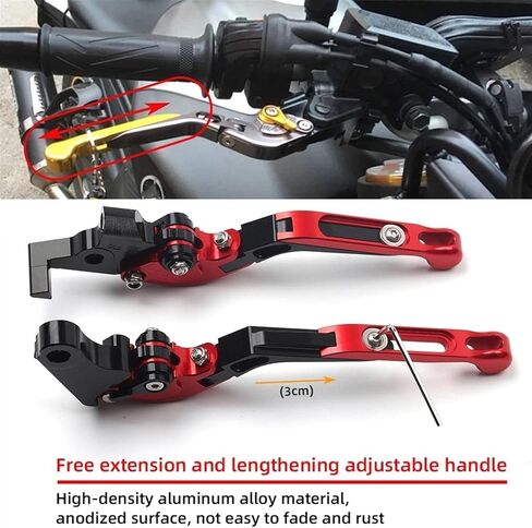 DOUKI لسوزوكي GSXR1300 Hayabusa 2008-2016 دراجة نارية قابلة للطي عتلات فرامل مقابض قابلة للتعديل ملحقات CNC مع شعار GSX 1300R رافعة (اللون: 5) in Kuwait