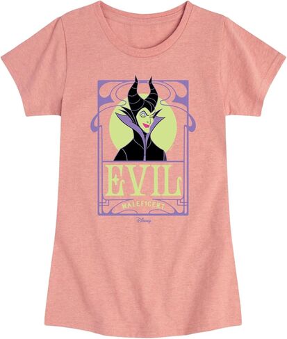 تي شيرت ديزني - Villians - Evil Maleficent - تي شيرت برسومات قصيرة الأكمام للفتيات الصغيرات والشباب in Saudi Arabia