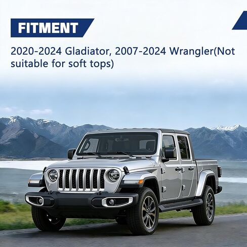 2 PCS Roof Rack Cross Bars Compatible with 2020-2024 Gladiator, 2007-2024 Wrangler, 260LBS Capacity, Heavy Duty Aluminum Cross Bar for Canoe Kayak Bicycle Skis in Saudi Arabia