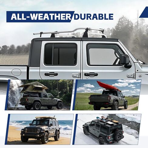 2 PCS Roof Rack Cross Bars Compatible with 2020-2024 Gladiator, 2007-2024 Wrangler, 260LBS Capacity, Heavy Duty Aluminum Cross Bar for Canoe Kayak Bicycle Skis in Saudi Arabia