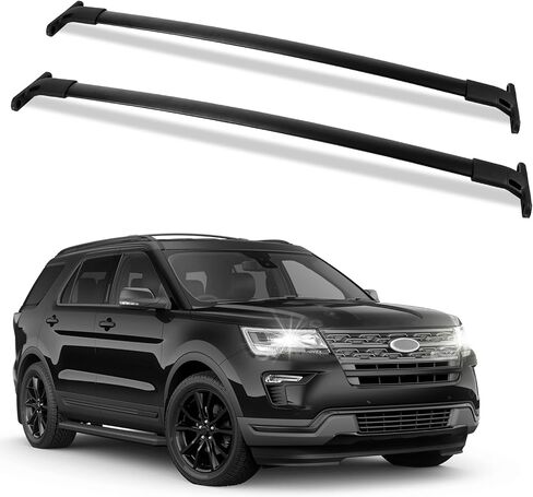 قضبان متقاطعة لرف السقف من Richeer متوافقة مع 2010-2017 Equinox/Terrain مع قضبان جانبية، رفوف البضائع المصنوعة من الألومنيوم شديدة التحمل على السطح وحقيبة سقف دراجة الكاياك in Kuwait